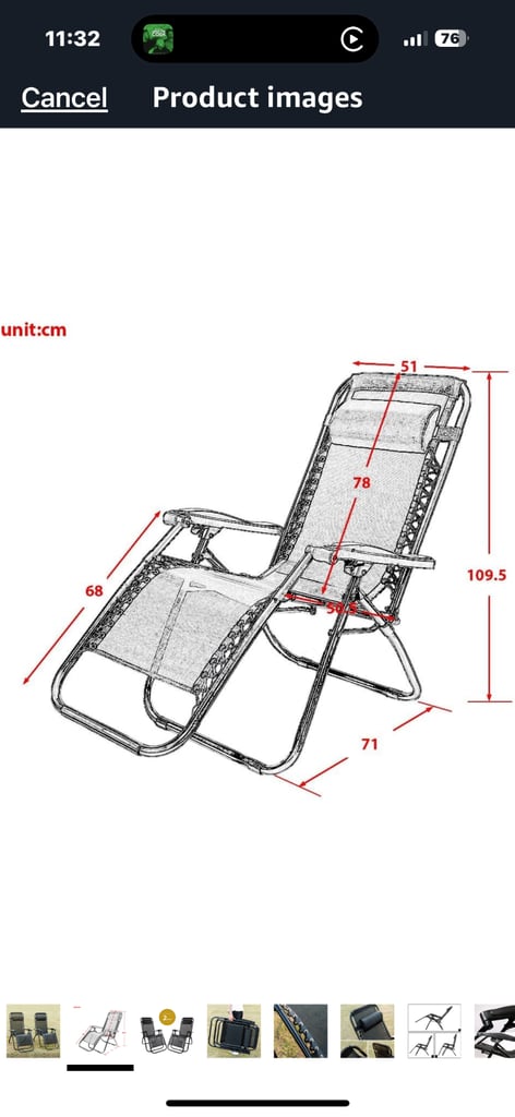 x2 Zero gravity folding sun loungers