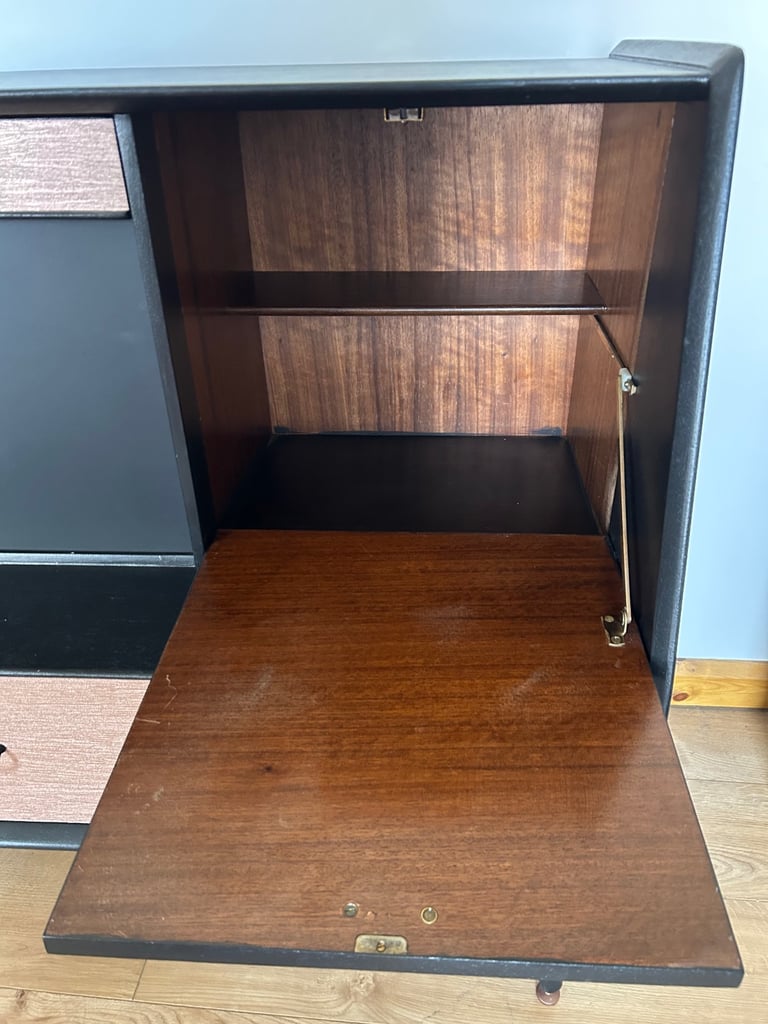 Original vintage  G Plan Librenza Drinks Cabinet – Black & Rose Gold – £250 ONO