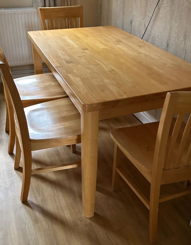 image for Solid wood table with chairs 