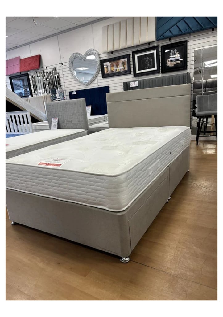 Same Day Delivery - DIVAN 4FT6 Double Bed Base With Mattress & Storage - Super Deal 20% Off COD