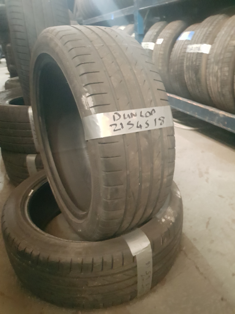215 45 18 Dunlop 7mm Tyres Matching pair ONLY £80fitted and balanced open 7 days a week