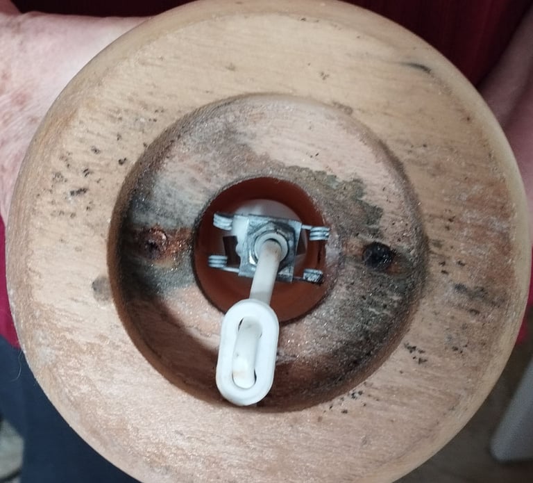 Rock Salt Lamp with Wooden Base