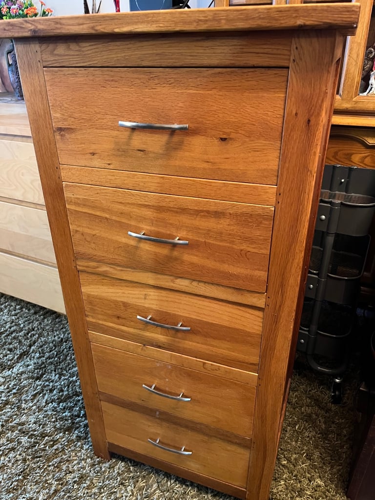 Solid oak tallboy