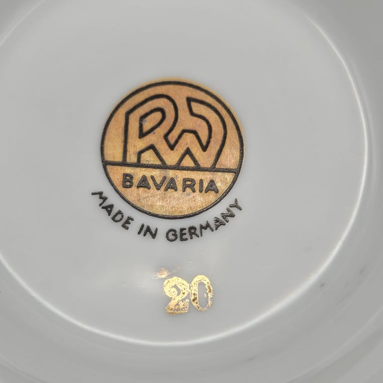 Bavarian German Vintage Eared Porcelain Bowl by Rudolf Wachter (1950s-1970s)