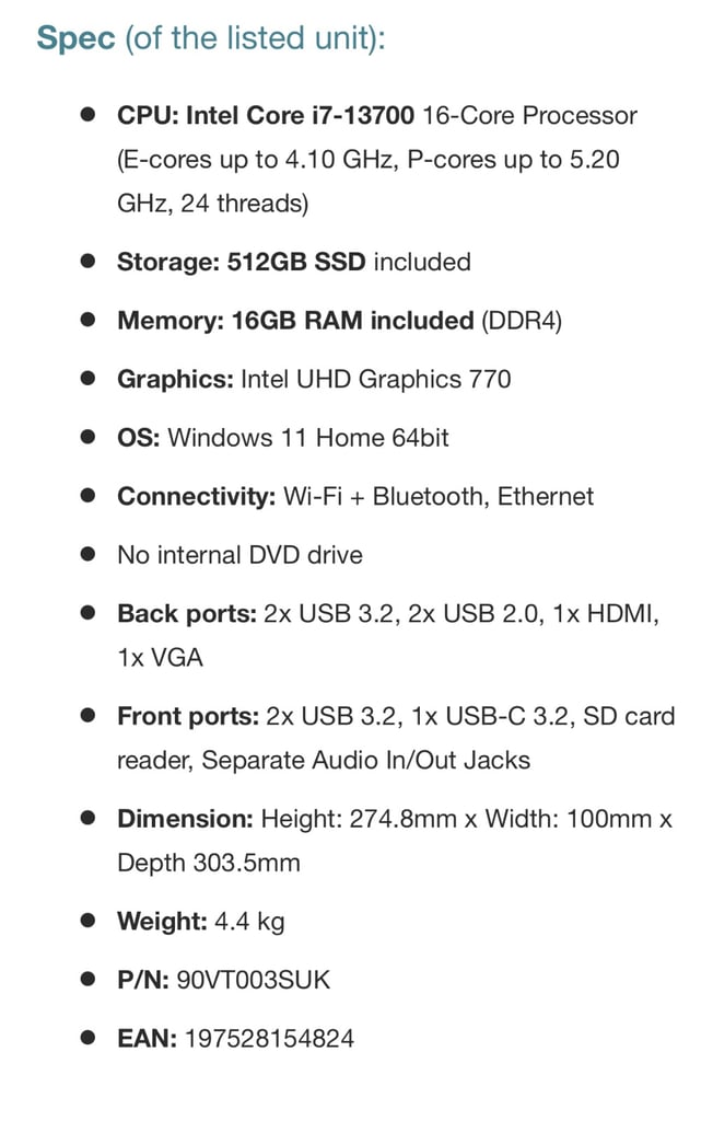 Lenovo Desktop PC