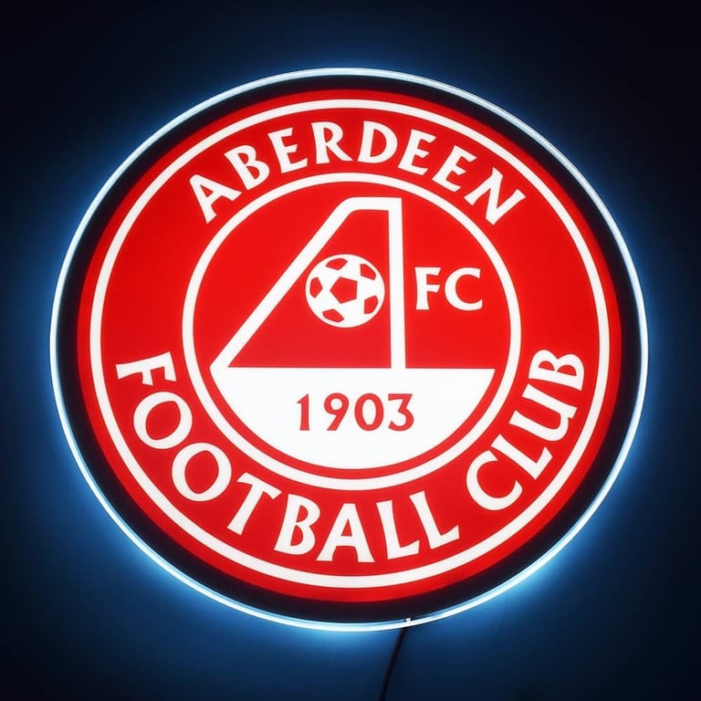 Aberdeen Football Club Sign LED Light Up Panel | Football | Light Up Panel | Signage
