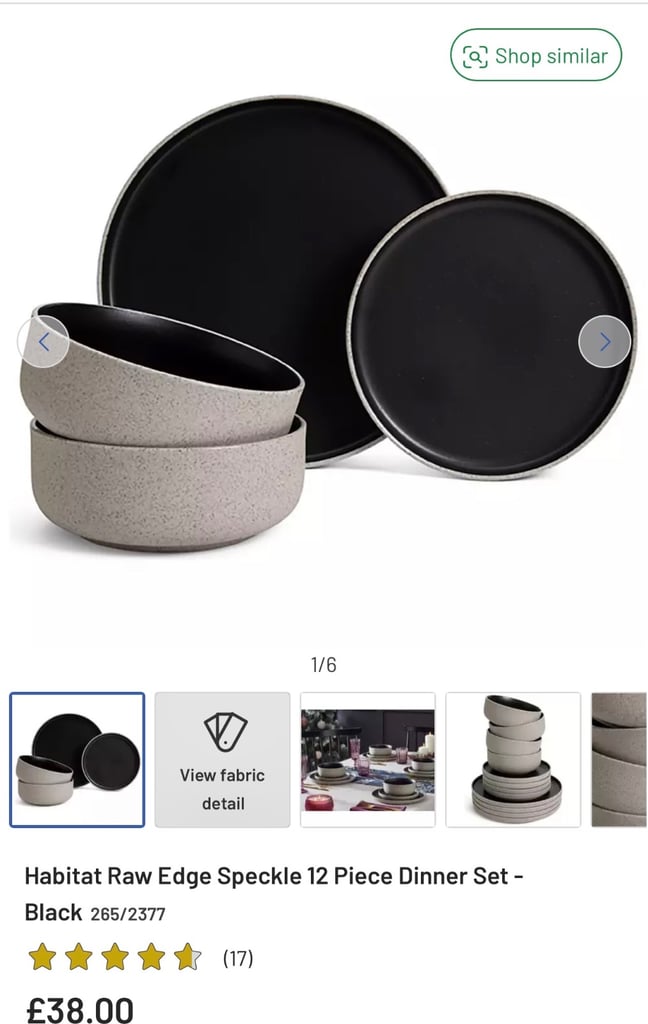 Beige/black plate set 