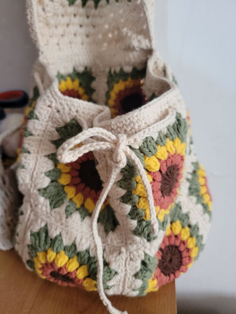 Handmade crochet backpack 