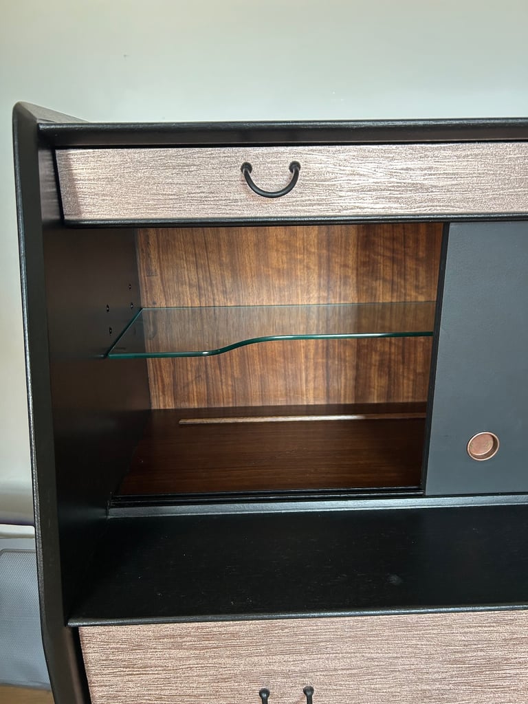 Original vintage  G Plan Librenza Drinks Cabinet – Black & Rose Gold – £250 ONO