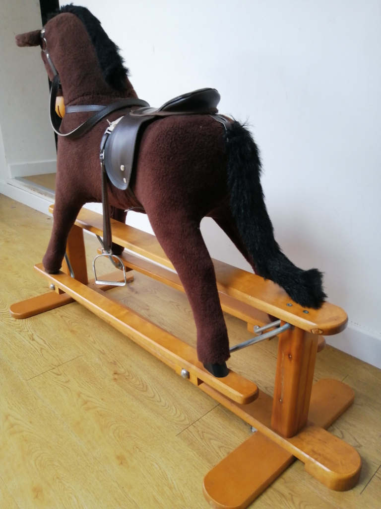 Vintage solid wood base large Mamas and Papas Rocking Horse