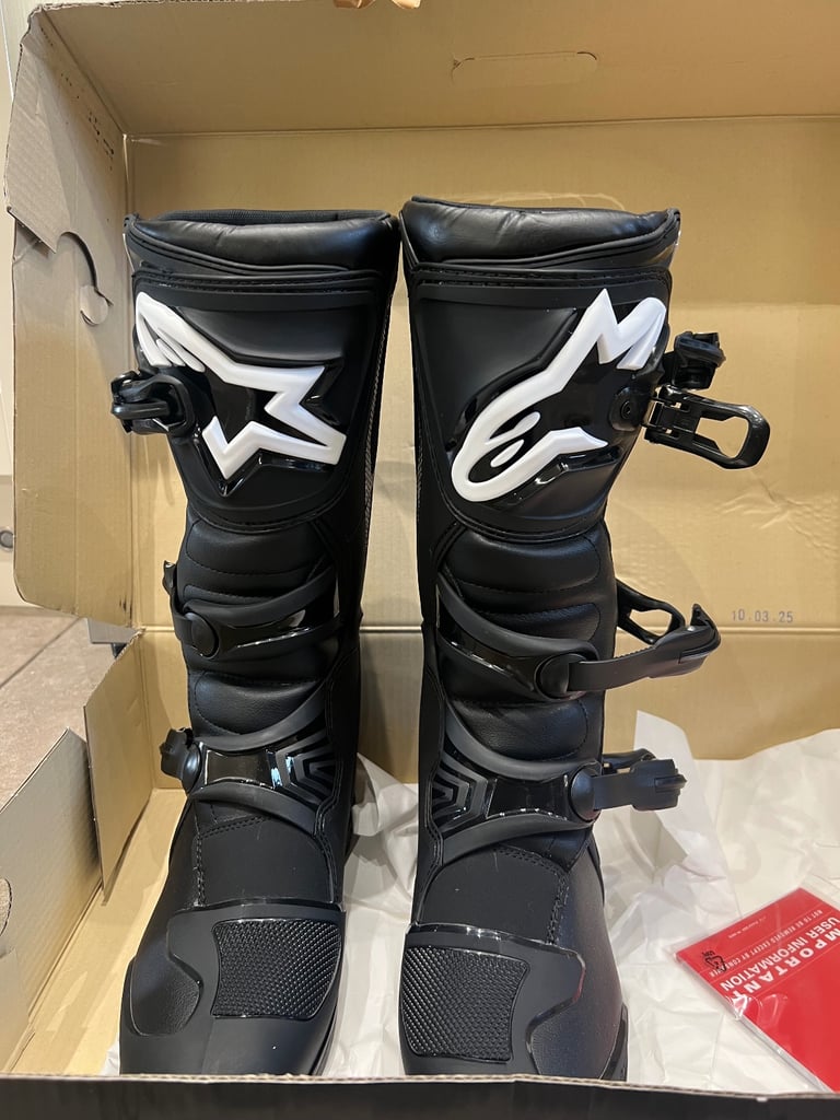 🏍️  Alpinestars Tech 3 Boots in Black - Motocross Enduro Boots Size UK 9