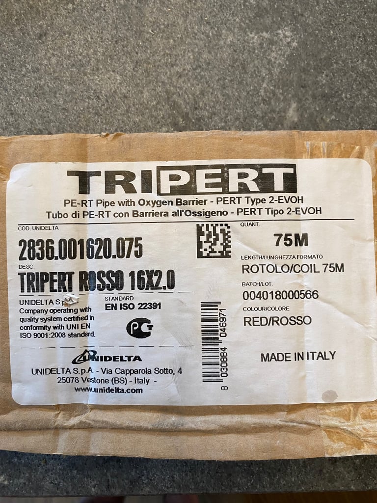 Under Floor Heating Pipe 75 meters