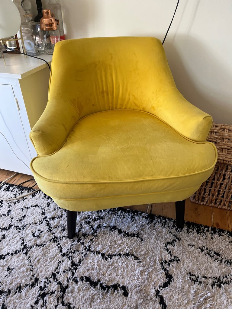 Velvet Chair Yellow