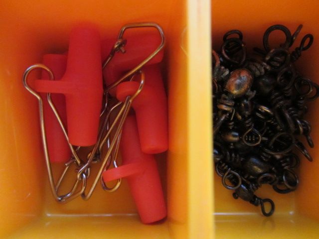 Large Assortment of sea fishing tackle in organiser box