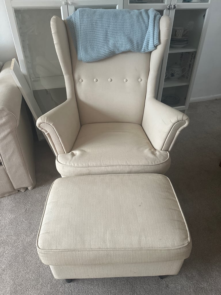 Painted cream armchair 