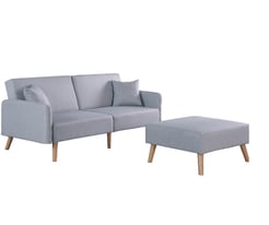  2 Seater Fabric Sofa Bed With Footstool
