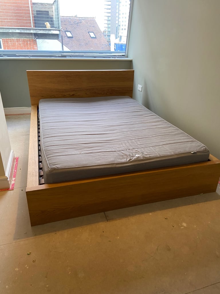 image for ikea double bed with or without mattress 