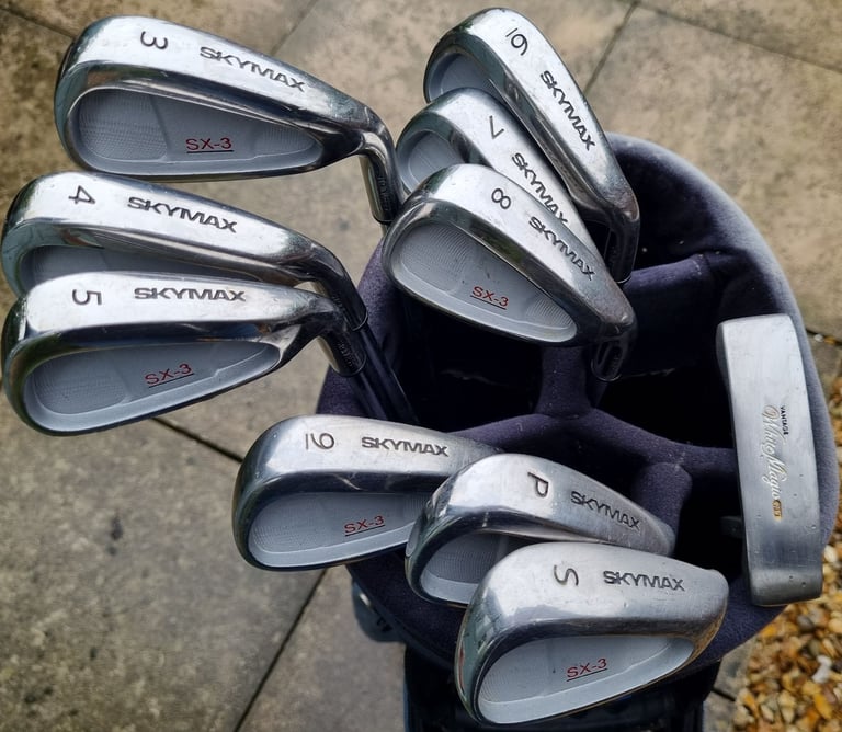 SKYMAX 3-SW, woods 1-3-5, Vantage soft-face putter, SKYMAX trolley bag & EXTRA's