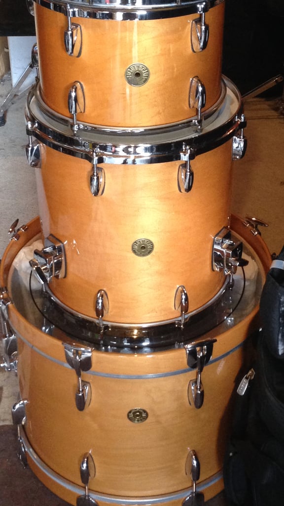 Gretsch USA Custom Drums 125th anniversary kit with additional drums added.