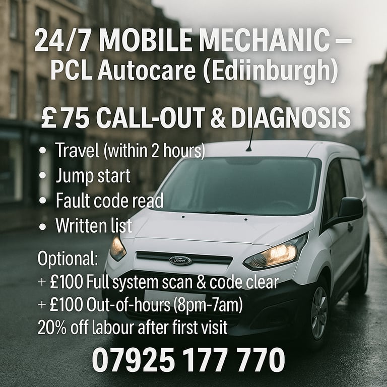 🚗 24-HOUR MOBILE MECHANIC – EDINBURGH & SURROUNDING AREAS 🚗