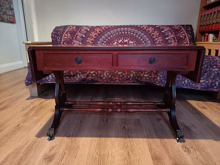 Vintage Drop Leaf Coffee Table with Drawers