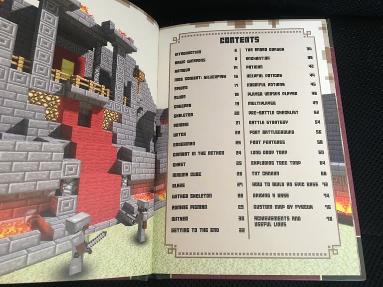 Minecraft hardcover book- The Official Combat Handbook