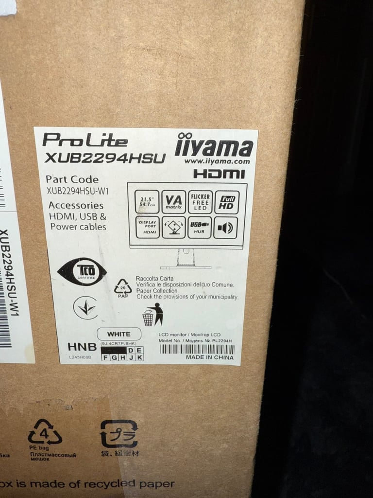 image for Monitor ProLite IIYAMA (WHITE) £95 ono