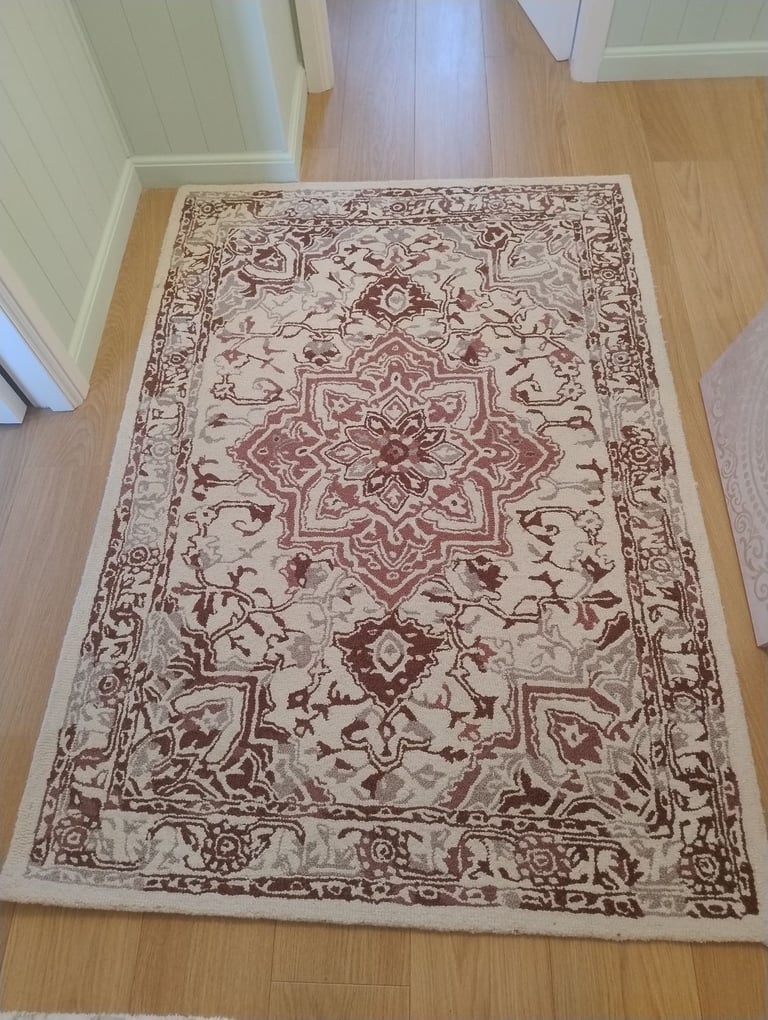 image for Pink & Cream Wool Rug 120 x 170