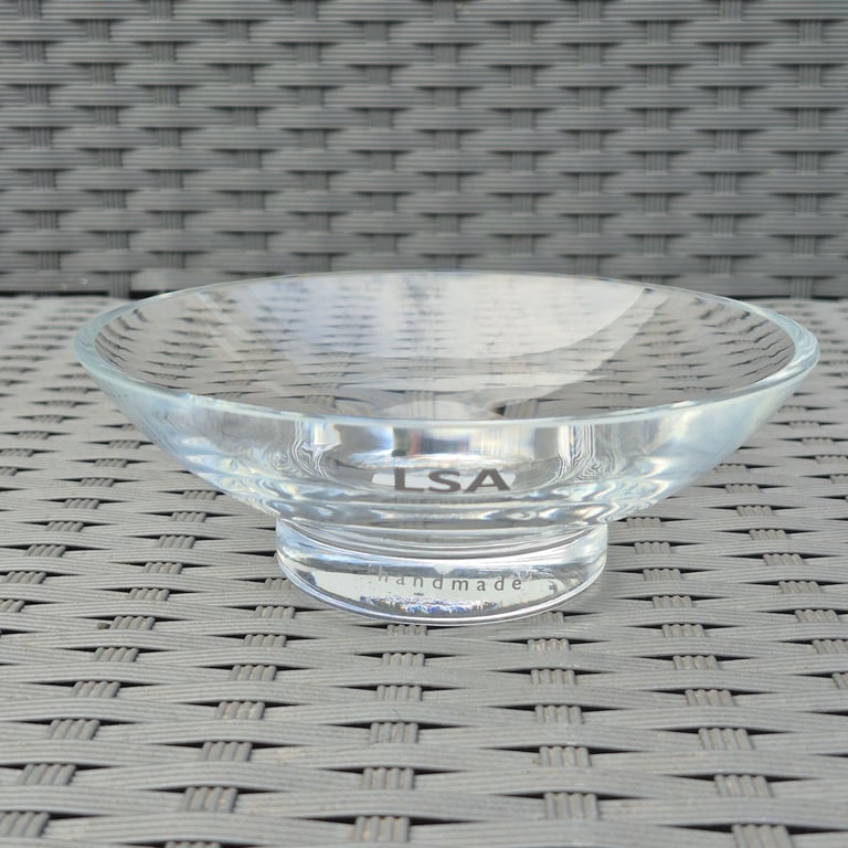 LSA Glass Locarno Bowl 15cm Handmade in Poland Clear Glass Jewellery Keys Serving 