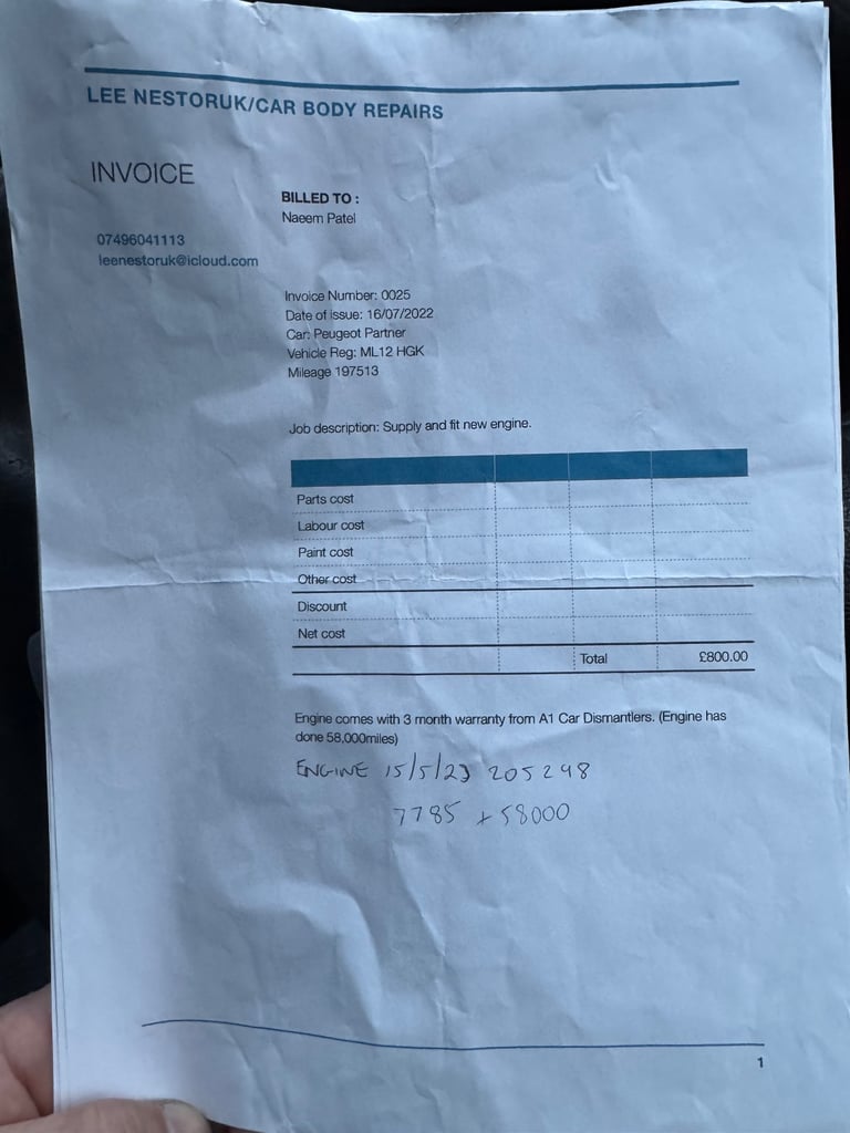 2012 PEUGEOT PARTNER 1.6 HDI***MOTD TILL AUGUST 2026***