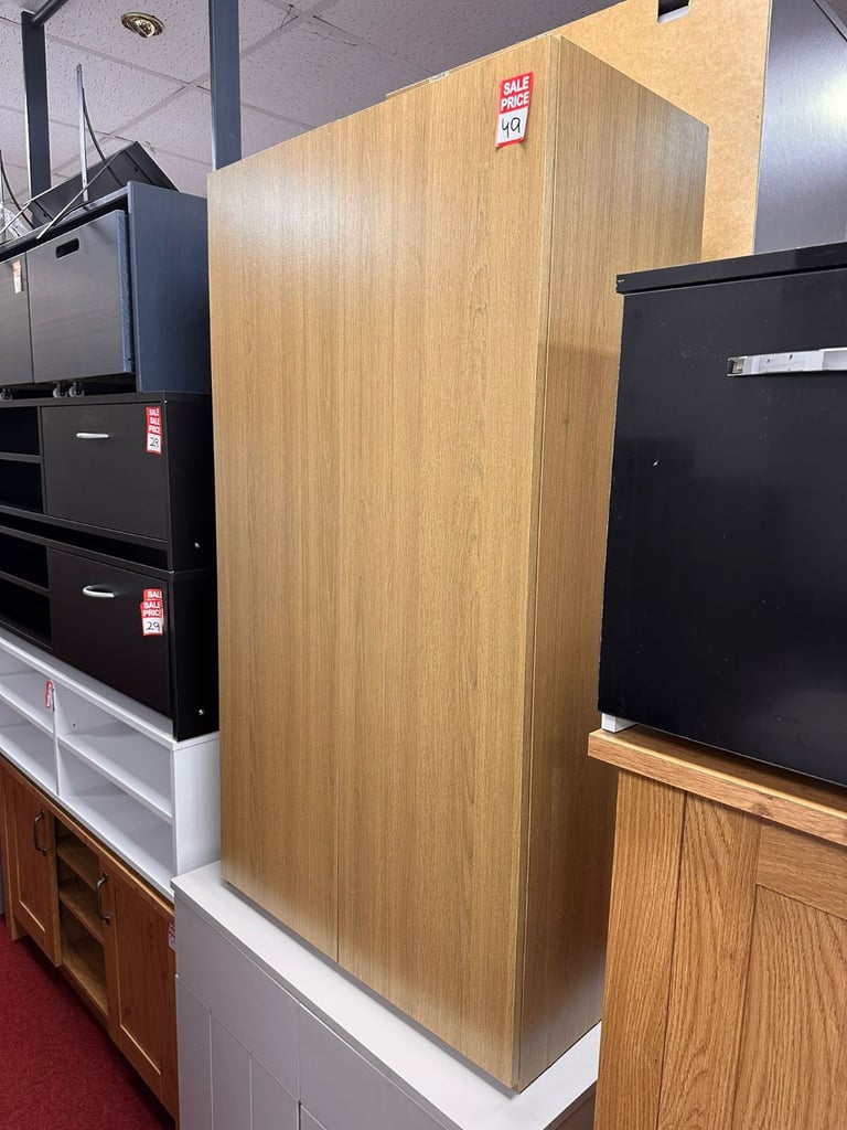 image for Seville 2 Door Shoe Storage Cabinet - Oak