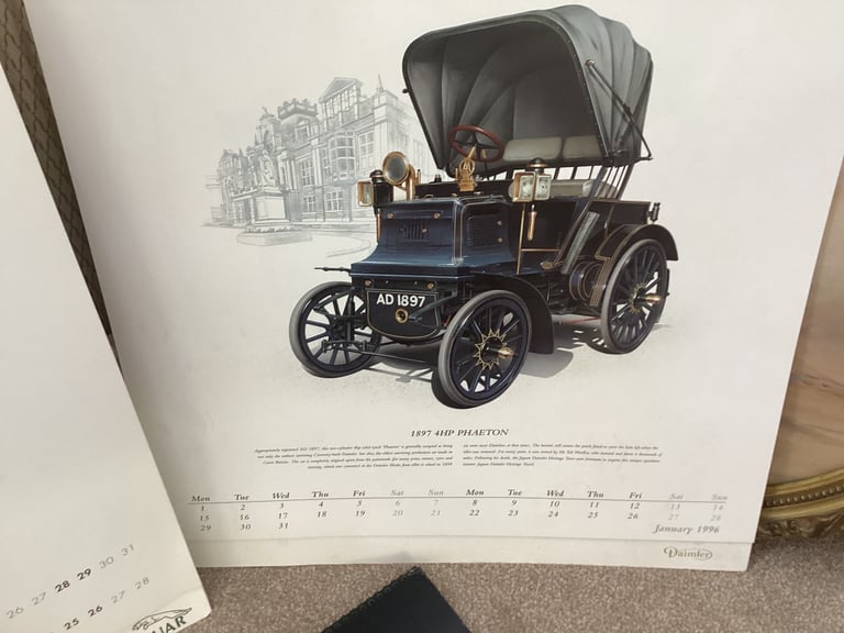 Choice of 6 Vintage Jaguar/Daimler Calendars,1992,1993,1995,1996,1997,1998.