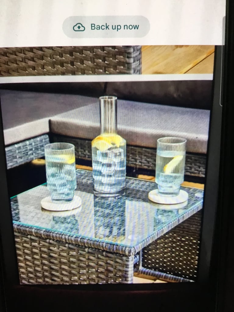 Brand new L shape rattan corner sofa & table