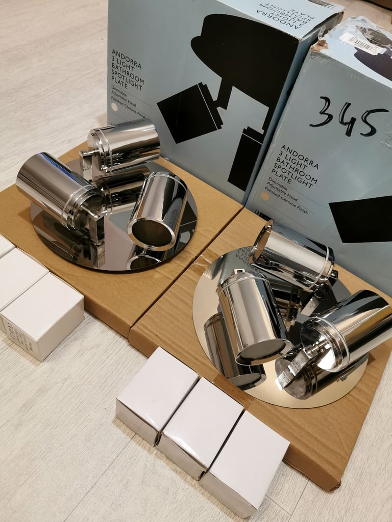 John Lewis Andorra LED 3 Arm Ceiling Plate Light Chrome RRP90 - Light number 2