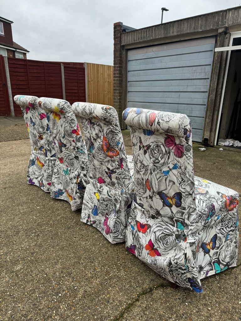Four Dining Chairs with Removable Cover