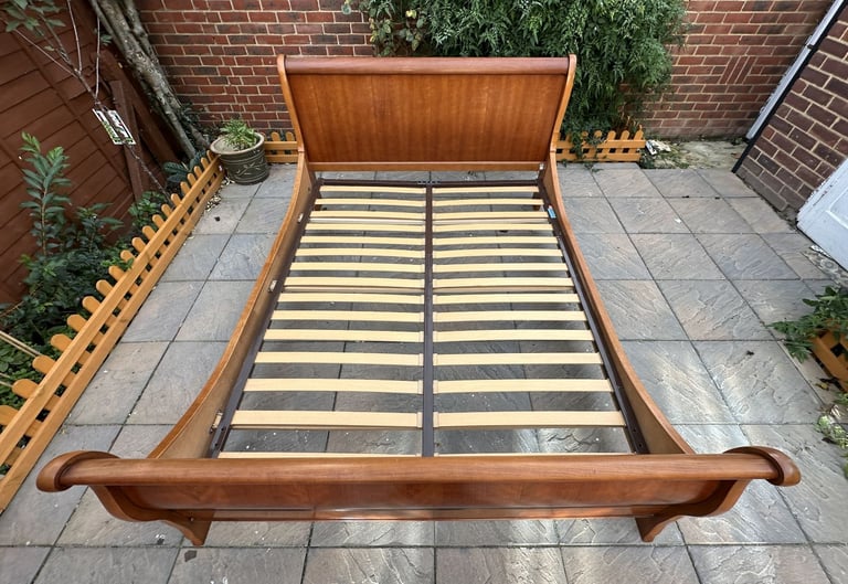 Wonderful French Exigence Couture NF Sleigh Cherrywood King Bed Frame – Good Condition 