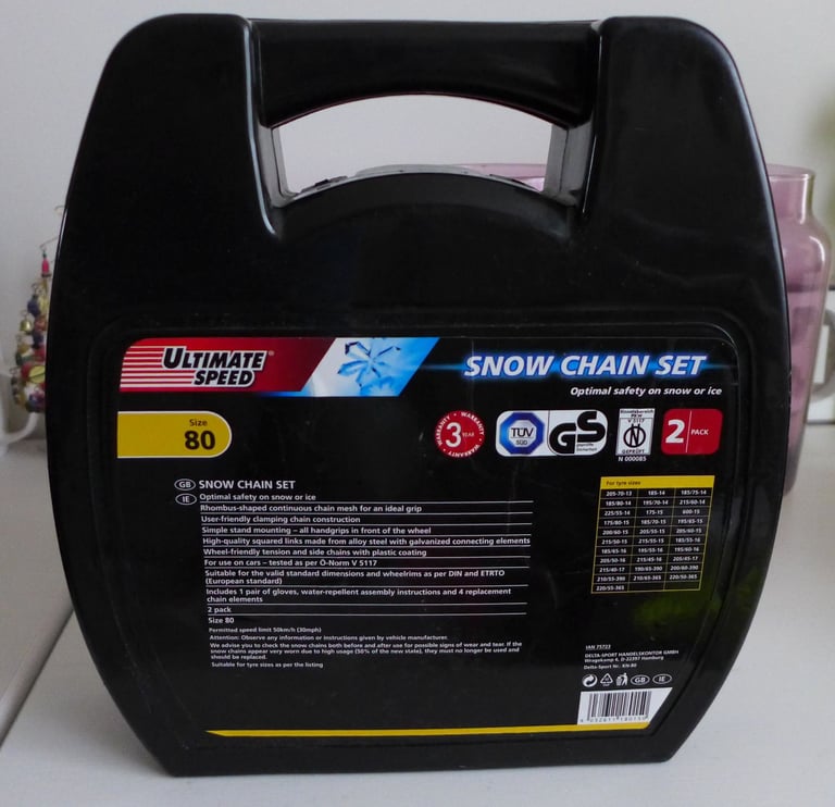Car snow chain set - see pictures for size. May deliver