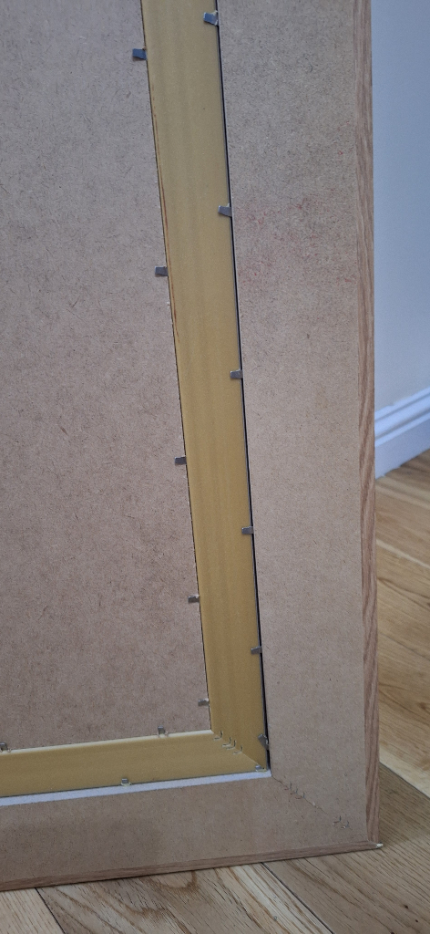 Large quality, heavy, stylish, contemporary mirror, 7kg, 84cm square, wood, double-framed.