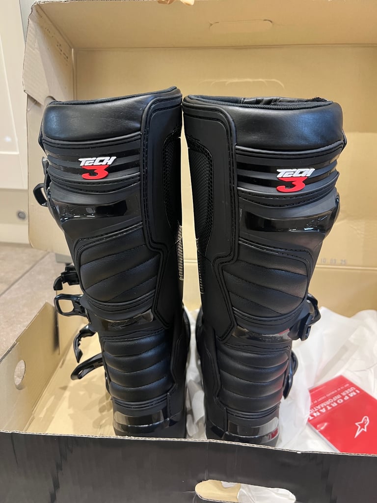 🏍️  Alpinestars Tech 3 Boots in Black - Motocross Enduro Boots Size UK 9