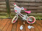 Schwinn girl bicycle 3-6 years old, 14”, with stabilizers - £50