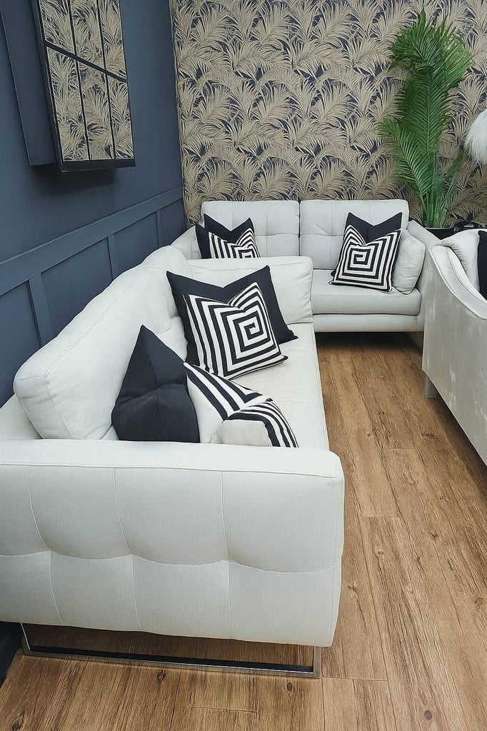 image for Dwell 3 & 2 Seater Sofas in 'Stone' colour fabric