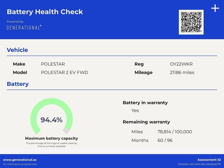 2022 Polestar Polestar 2 Single Motor 64kWh Standard Range Fastback 5dr Electric Auto FWD (224 ps...