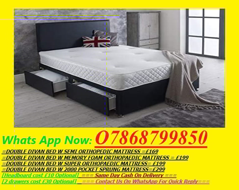 SMALL DOUBLE /DOUBLE SIZE NEW BED FRAME WITH MATTRESS/ DIVANBEDS in