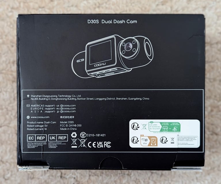 4K Dash Cam with GPS Wi-Fi - Front and Inside
