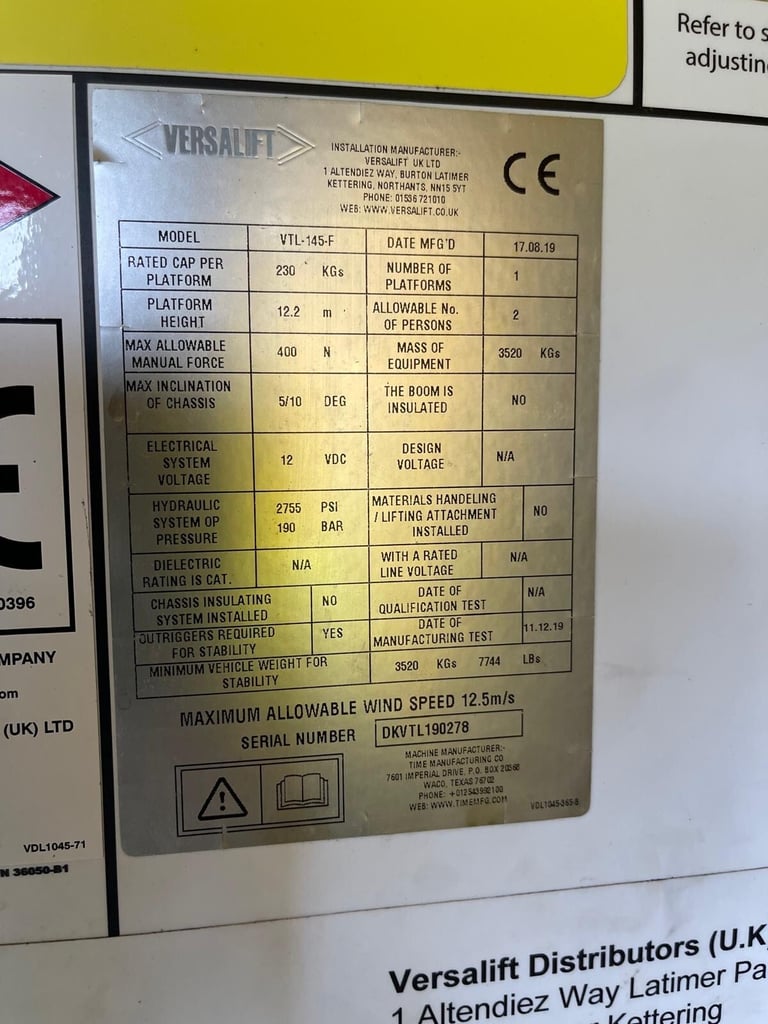 2020 Iveco Daily CHERRY PICKER ACCESS PLATFORM LIFT  NA Diesel Manual