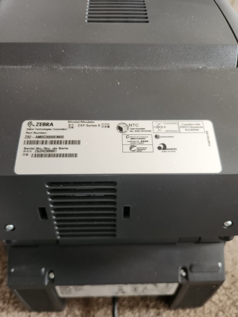 Zxp series 9 dual sided card printer