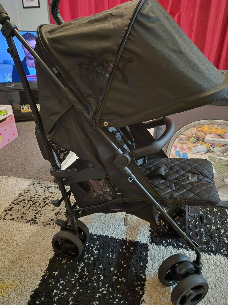 Cosatto Supa 3 Stroller Buggy - Silhouette Black Quilt - FROM BIRTH - Full Set