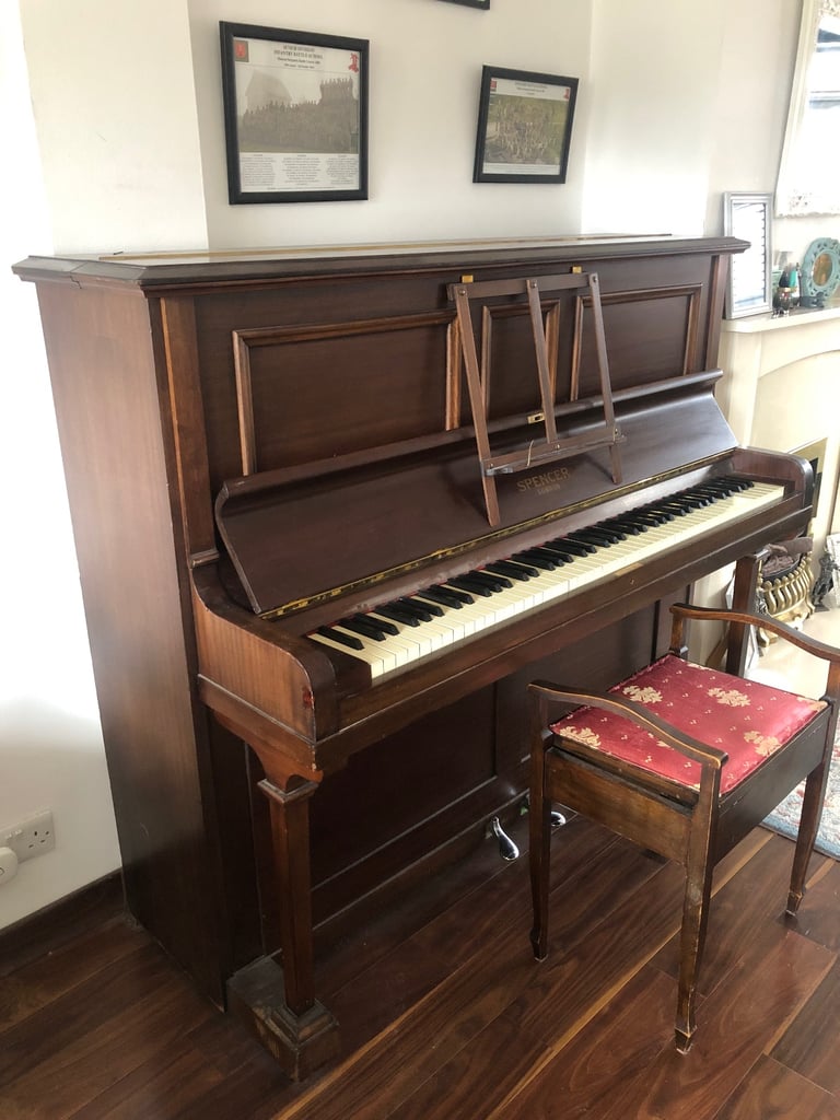 Upright piano with stool 
