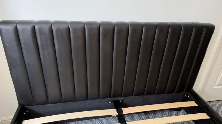 Double bed and mattress / Black bed frame