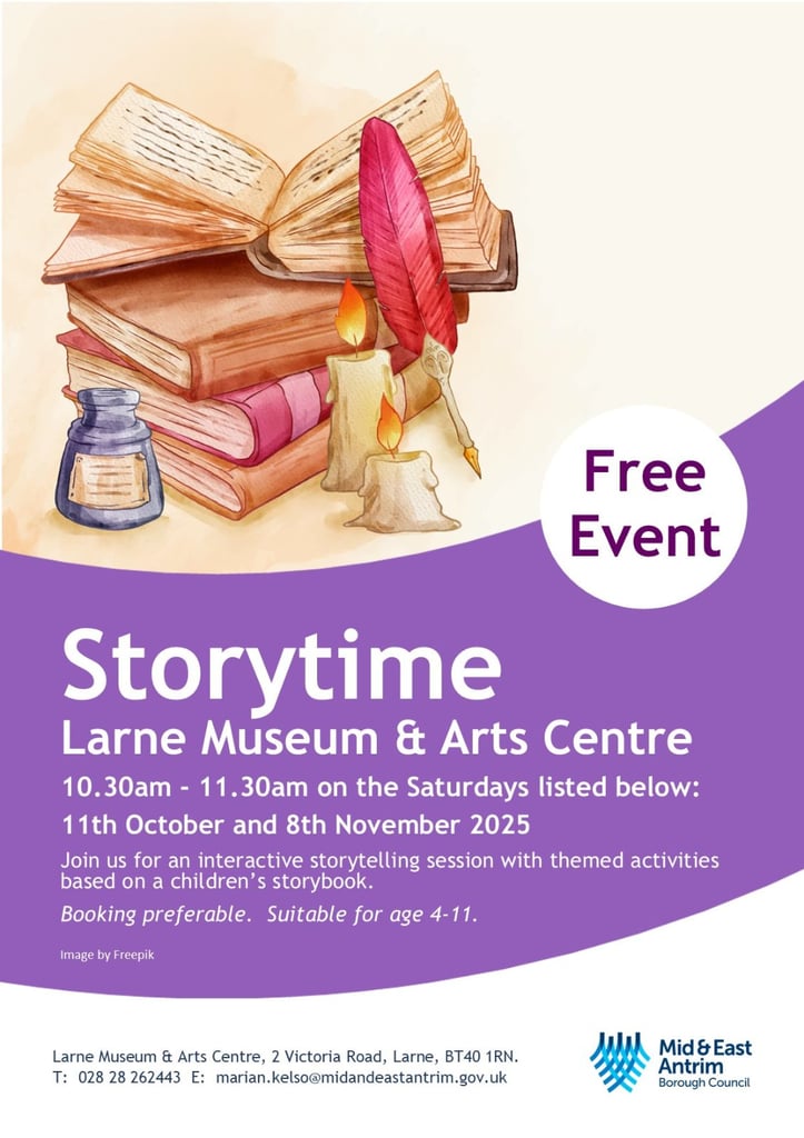 image for STORYTIME AT THE MUSEUM, LARNE MUSEUM AND ARTS CENTRE
